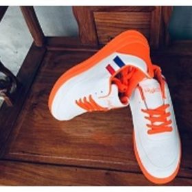 Men's Casual Shoes Breathable Shoes Running Sneakers white and Orange shopby online mall