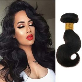 Silky Body Wave Indian Black Hair Bundles With Closure shopby online mall