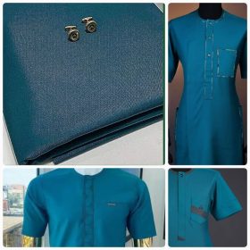 Omo Blue Color Fabrics senator material for men